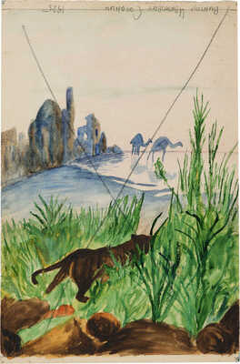 Сотонин Виктор Иванович. Конькобежцы (на оборотной стороне эскиз иллюстрации)